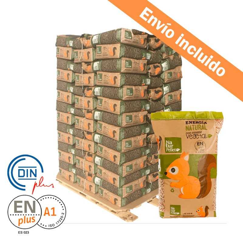 1 Palet de 77 Sacos certificado DIN ENplus A1 15Kg